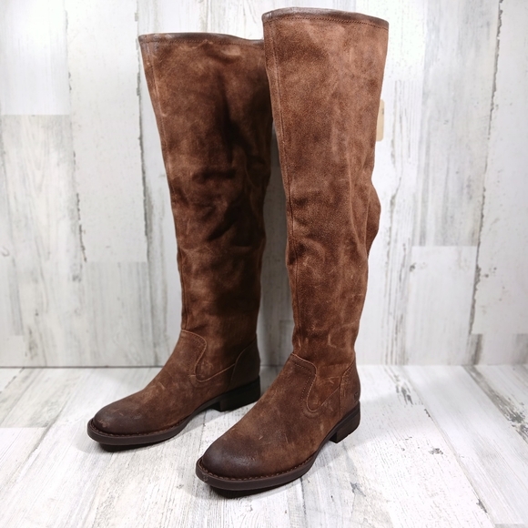 New Born Brown Borman Leather Over the Knee Winter Boots #1420 - Picture 2 of 12